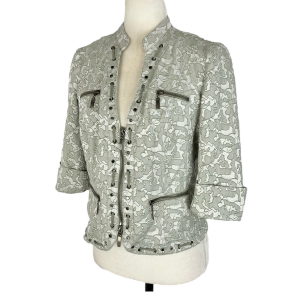 BiBA green embroidered stretchy blazer